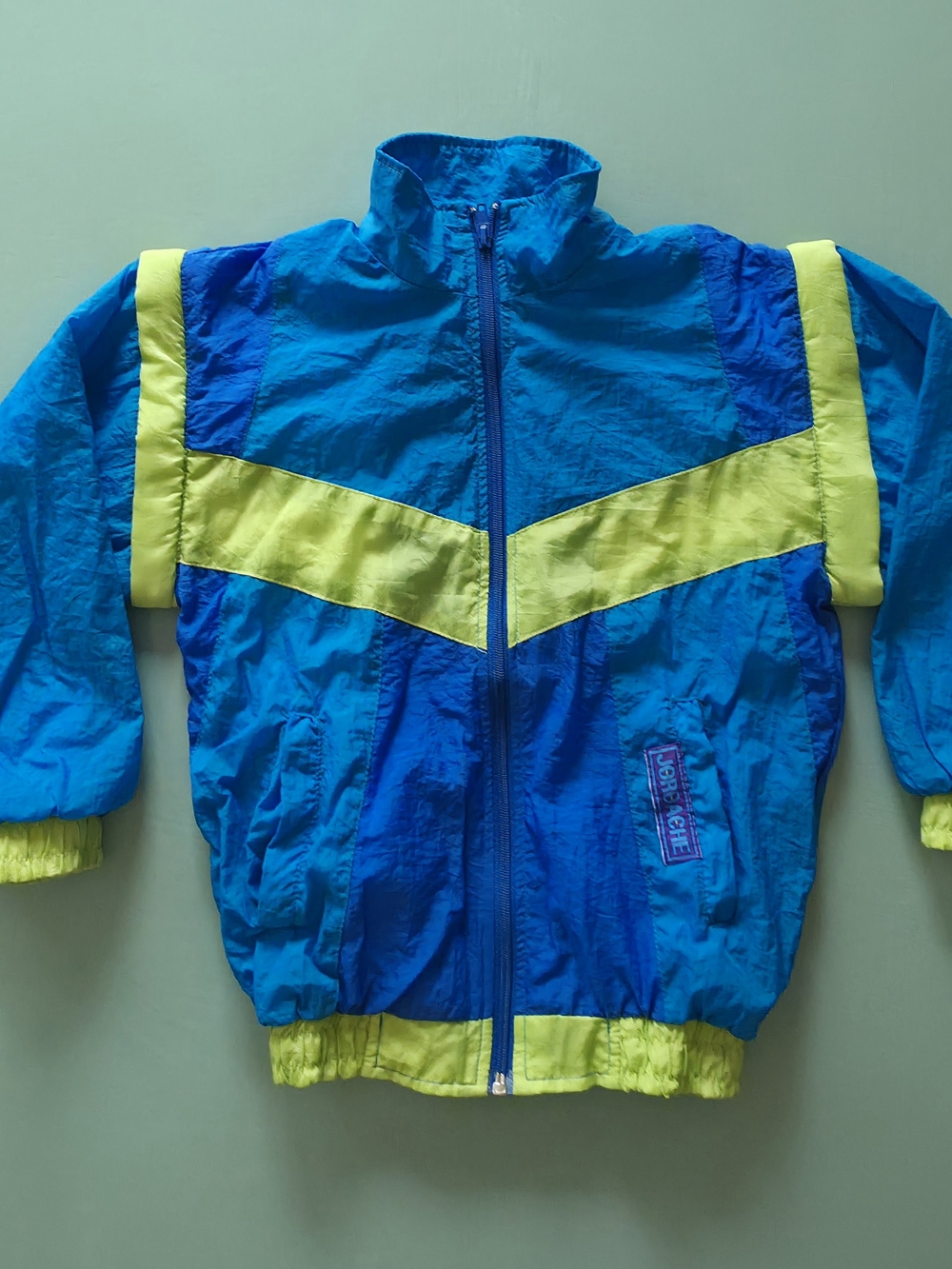 Vtg 90s Jordache Colorblock Windbreaker Jacket Convertible Vest Neon Kids